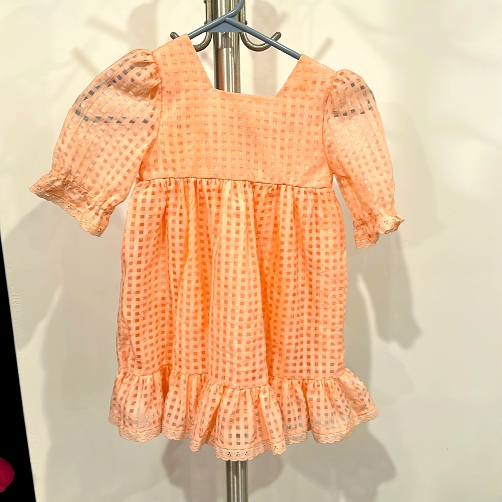 Peach colored fancy mid sleeve long dress wonder nation size 4T
